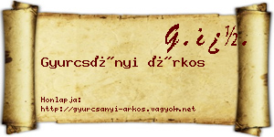 Gyurcsányi Árkos névjegykártya