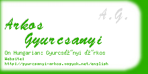 arkos gyurcsanyi business card
